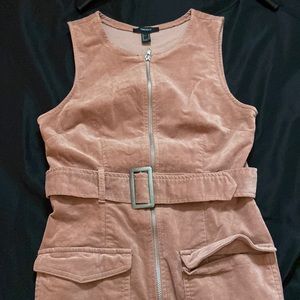 Medium Dusty Pink Zip Up Dress